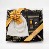 Takke + Esans + Tesbih + Seccade Hediye Seti (Siyah) - 1