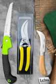 Lz-k32 Budama Makası Katlanır Budama Testeresi Ve Aşı Çakısı Bıçağı 3 Lü Set - 1