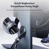 Coofbe Kesilebilir 5 Metre Cırt Cırt Bantlı Kablo Sarıcı Düzenleyici Organizatör Kablo Düzenleme - 2