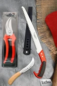 Lz-k20 Budama Makası Budama Testeresi Ve Aşı Çakısı Bıçağı Bahçe Seti 3 Lü Set - 1