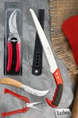 Lz-k12 Budama Makası Budama Testeresi Dal Budama Ve Aşı Çakısı Bıçağı 4 Lü Set - 1