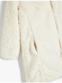 Koton Peluş Mont Dik Yaka Fermuarlı Cep Detaylı - 5