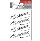 Tanex Atatürk İmza-1 Sticker 2 Sayfa Byrk-109 - 3 adet - 1