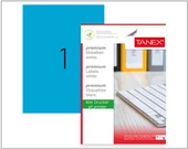 Tanex Etiket 210X297 100Lü Tw-2000 A4 Yapışkanlı Mavi - 1