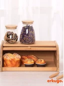 Bambu Ekmek Saklama Kutusu, Rulo Ekmek Kutusu, Ekmek Saklama Kabı, Ekmek Dolabı - 3