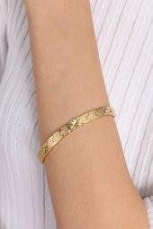 Yıldız Desen Gold Bayan Çelik Bileklik - 1