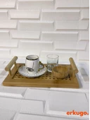 Doğal Bambu Hazeran Tepsi, Sunum Tepsisi, Servis Tepsisi, Kahve Sunum , Çay Tepsisi (15 x 25 cm) - 4