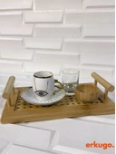 Doğal Bambu Hazeran Tepsi, Sunum Tepsisi, Servis Tepsisi, Kahve Sunum , Çay Tepsisi (15 x 25 cm) - 1