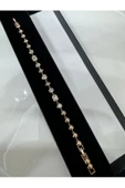 Çelik Rose Gold Zirkon Taşlı Su Yolu Bileklik - 9