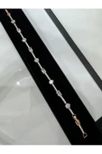 Çelik Rose Gold Zirkon Taşlı Su Yolu Bileklik - 1