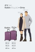 Spring Model Mor Renk 2'li Valiz Seti Kabin + Orta thumbnail 1