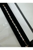 Çelik Rose Gold Zirkon Taşlı Su Yolu Bileklik - 7