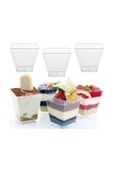 Prizma Sunum Kasesi Magnolya Dondurma Puding Tatlı Meze Salata Cup Kabı Sert Plastik Mika Sunumluk - 5