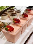 Prizma Sunum Kasesi Magnolya Dondurma Puding Tatlı Meze Salata Cup Kabı Sert Plastik Mika Sunumluk - 6
