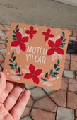 Yılbaşı Tebrik Kartı - Not Kartı -Özel gün 4 Lü Set - Merry Christmas - Happy New Year - 3