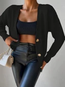 Kadın önü Düğmelitriko Hırka - 8