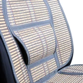 Oto Hasır Bambu Minder Ön Gri İkili Takım Bel Destekli Terletmez WF-1066 - 4