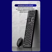 Coofbe Sessiz Yumuşak Tuşlu Ofis Bilgisayar Laptop Kablolu Klavye Ve Mouse Seti 104 Tuşlu Q Klavye - 5