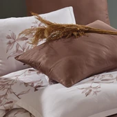 Clasy Pamuk Saten Çift Kişilik Nevresim Takımı Mass v1 Kahve - 3