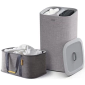 Joseph Joseph 50033 Tota 60 Litre Çamaşır Sepeti ve Torba Seti - Gri thumbnail 1