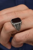 Siyah Oniks Taşlı 925 Gümüş Erkek Yüzük thumbnail 1