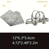 Roller Coaster 3D Metal Maket Bulmaca Puzzle modeli kitleri DIY 14+ Yaş 80 Parça thumbnail 2