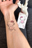 Hello Kitty Karakter Geçici Dövme Tattoo - 1