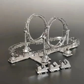 Roller Coaster 3D Metal Maket Bulmaca Puzzle modeli kitleri DIY 14+ Yaş 80 Parça thumbnail 4