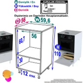 Modilayn UTKU Ankastre Fırın 1 Alt Kapaklı Dolap - 4
