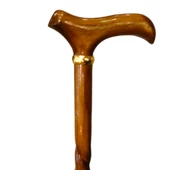 Gold Halkalı Kıvrımlı Kahverengi Baston No03 - 2