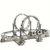 Roller Coaster 3D Metal Maket Bulmaca Puzzle modeli kitleri DIY 14+ Yaş 80 Parça thumbnail 3
