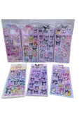 Kuromi&Melody Tasarımlı Sticker Anime Sticker 1 Kart(20-25 Adet) - 3