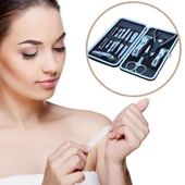 Çantalı Manikür Pensi Profesyonel ve Manikür Pedikür Seti 13 Parça Tırnak Eti İtici Ve Cımbız - 3