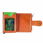 Rich Smith Gerçek Deri Mekanizmalı Fermuar Kartlık 9152 Bulutlu Taba thumbnail 2