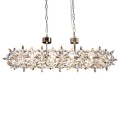 Apliqa Mercan Sıralı Gold Kristal Taşlı Modern Oturma Odası, Yemek Masası Üstü, Salon Avize thumbnail 2