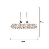 Apliqa Mercan Sıralı Gold Kristal Taşlı Modern Oturma Odası, Yemek Masası Üstü, Salon Avize thumbnail 4