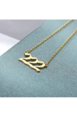 222 Melek Sayısı Altın Renk Kolye Aksesuar Şık Süs Takı - 1