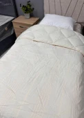 Clasy Saten %100 Pamuk Ranforce Tek kişilik Yorgan Arakis V5 Krem - 2