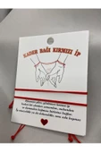 Kaderin Kırmızı Ipliği" Kader Bağı Çifr Kırmızı Ip Bileklik Hediyelik Aksesuar - 1