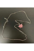 Kadın Pembe Kalpli Paslanmaz Ayarlanabilir Kolye Aksesuar Şık Takı - 4