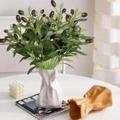 Yapay Zeytin 40cm 5 Dallı 10 Meyveli Demet Yapay Çiçek Artificial Olive - 7