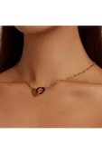 Paslanmaz Çelik Birbirine Geçen Kelepçe Kolye Hediyelik Aksesuar - 2