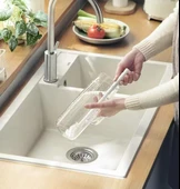 Kavanoz ve Biberon Yıkama Fırçası Silikon Beyaz - 6