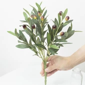Yapay Zeytin 40cm 5 Dallı 10 Meyveli Demet Yapay Çiçek Artificial Olive - 5