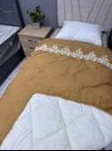 Clasy Saten %100 Pamuk Ranforce Tek kişilik Yorgan Osela V1 Zencefil - 1