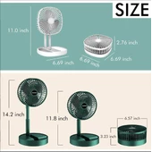 Katlanır Teleskopik Zemin Fanı Yaz Sessiz Öğrenci Masaüstü Fan USB Şarj Edilebilir Taşınabilir Ev Mini Hava Soğutucu - 3