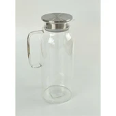 1500 ml Borosilikat Cam Su Sürahisi - Metal Kapaklı ve Isıya Dayanıklı - 9