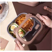 Bölmeli Paslanmaz Çelik Yemek Kutusu - 4