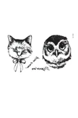 Baykuş Ve Kedi Geçici Dövme Şık Moda Aksesuar El,Kol,Bilek,Göğüs Dövme,Tattoo thumbnail 1