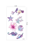 Neon Renkli Deniz Yıldızı Istiridye Deniz Atı Dövmesi Mini Tattoo Minimal Aksesuar Moda Şık - 2